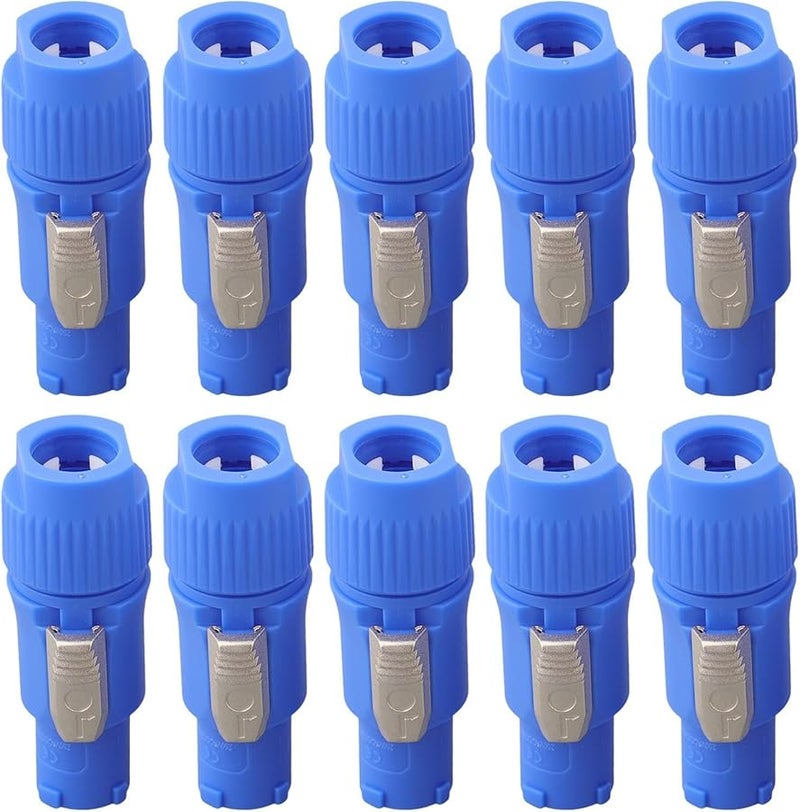 Blue 3 Pin Male Power Connector 20A 250V Multipack Of 10 For Stage Par Lights - Image 3